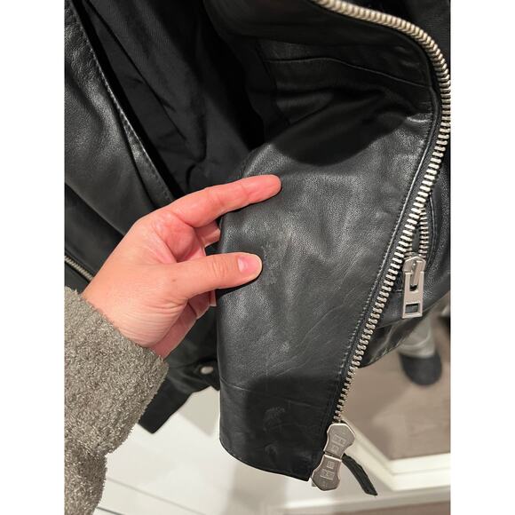 All Saints Jasper leather biker jacket in black - Picture 12 of 16